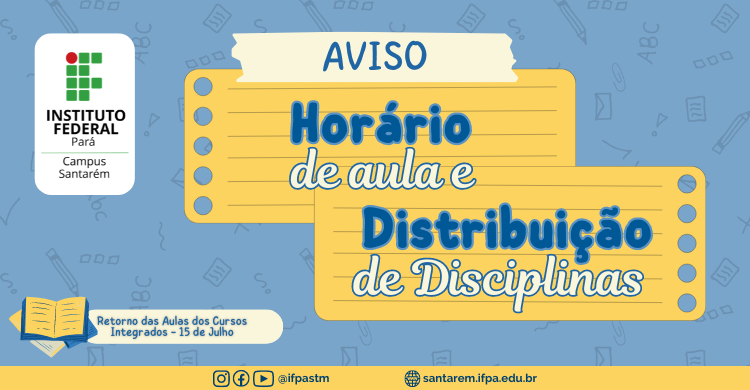 Horário de aula e Distribuição de Disciplinas